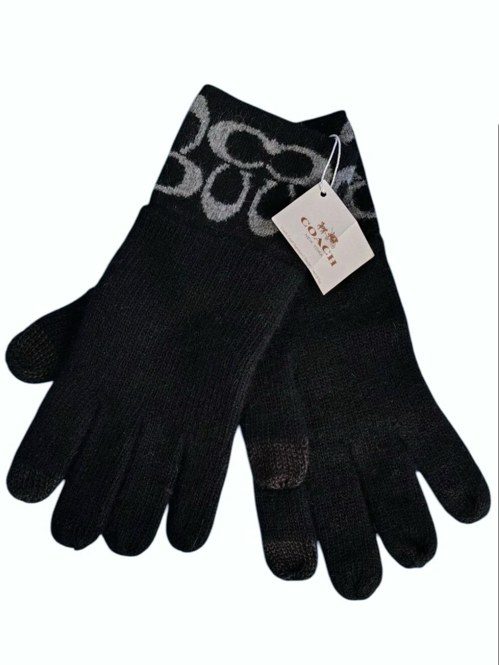 Coach Signature Knit Touch Gloves NWT